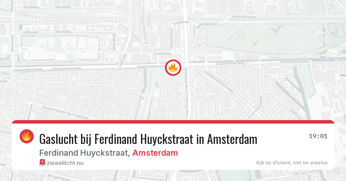 Gaslucht bij Ferdinand Huyckstraat in Amsterdam — 26 mrt 2026