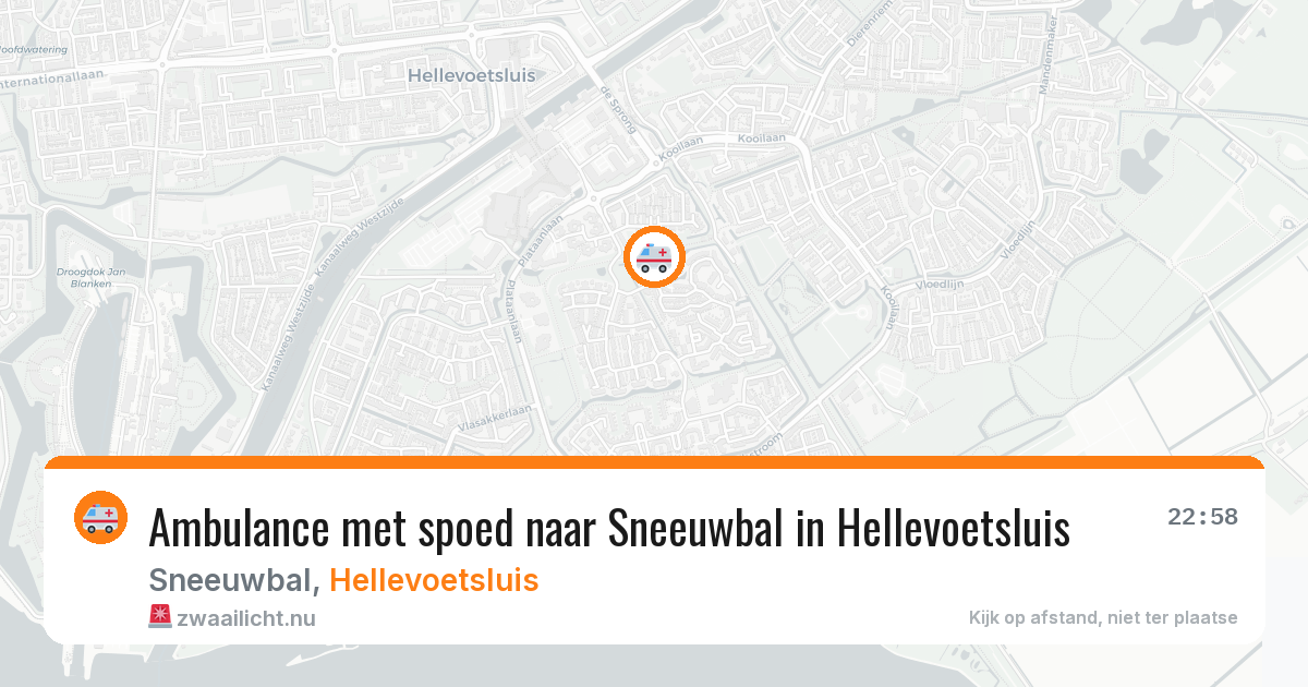 Ambulance met spoed naar Sneeuwbal in Hellevoetsluis — 27 mrt 2026