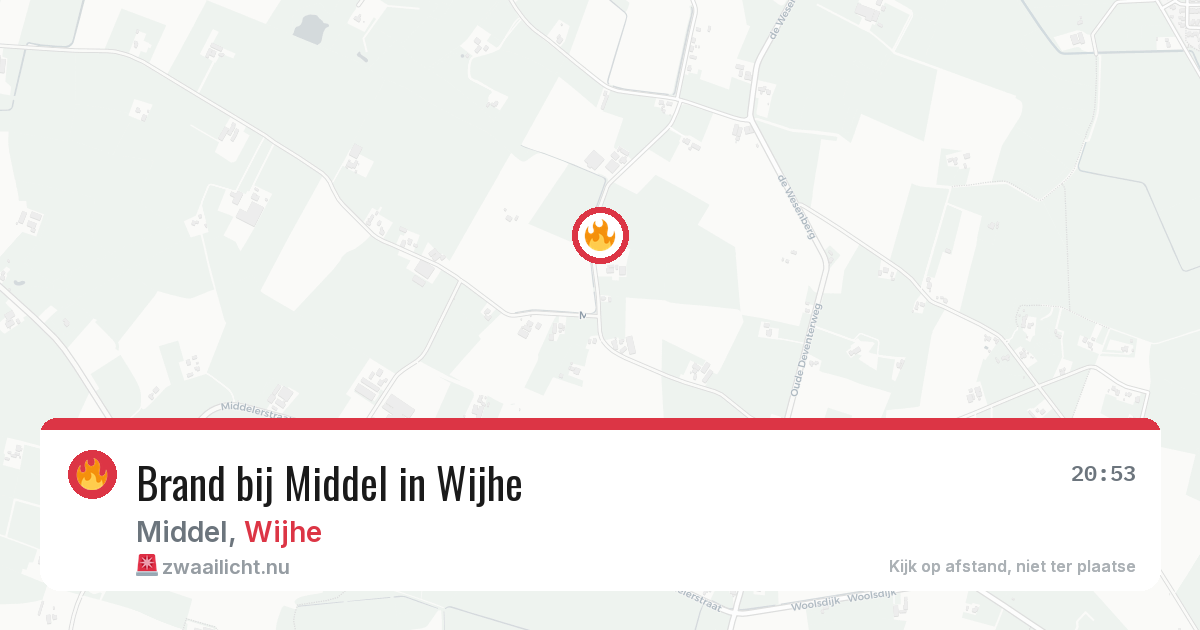 Brand bij Middel in Wijhe — 15 jul 2026