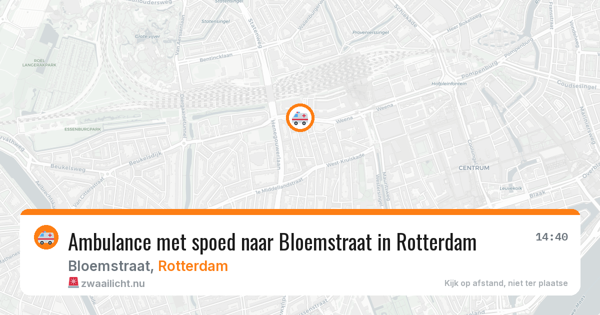 Ambulance met spoed naar Bloemstraat in Rotterdam — 22 apr 2026