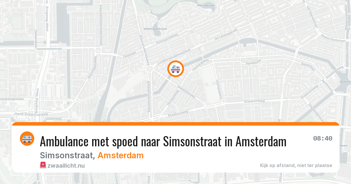 Ambulance met spoed naar Simsonstraat in Amsterdam — 20 jul 2026
