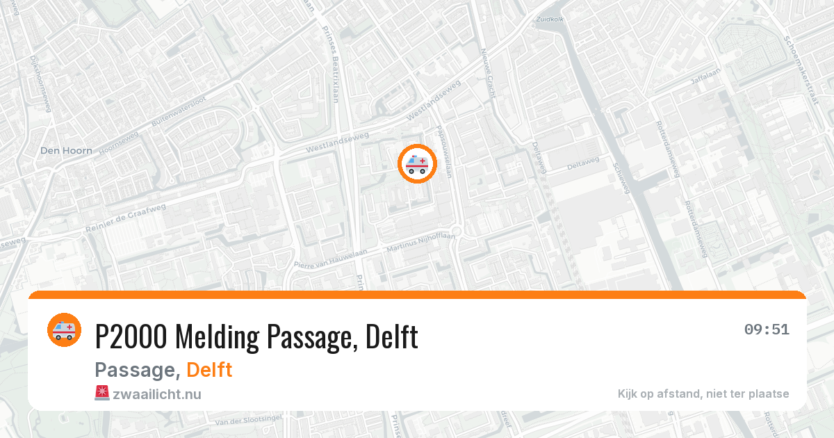 P2000 Melding Passage, Delft — 18 mrt 2026