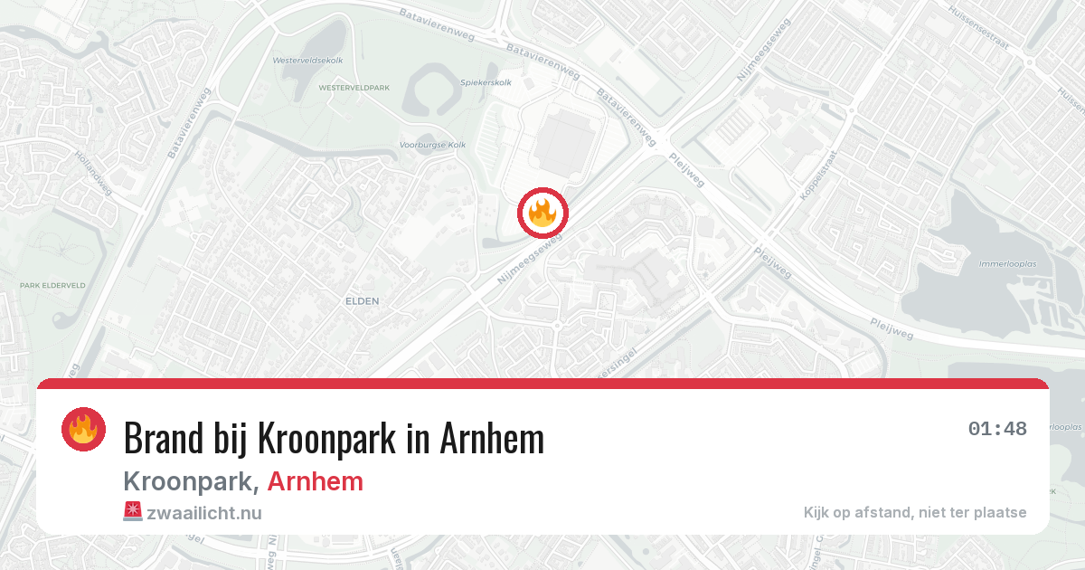 Brand bij Kroonpark in Arnhem — 21 jul 2026