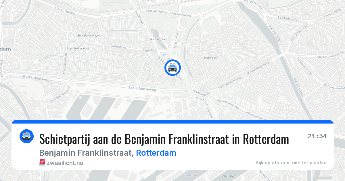 Schietpartij aan de Benjamin Franklinstraat in Rotterdam — 16 mrt 2026