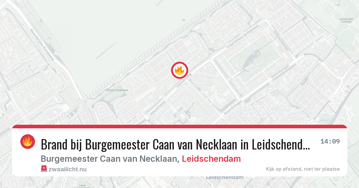 Brand bij Burgemeester Caan van Necklaan in Leidschendam — 21 jul 2026