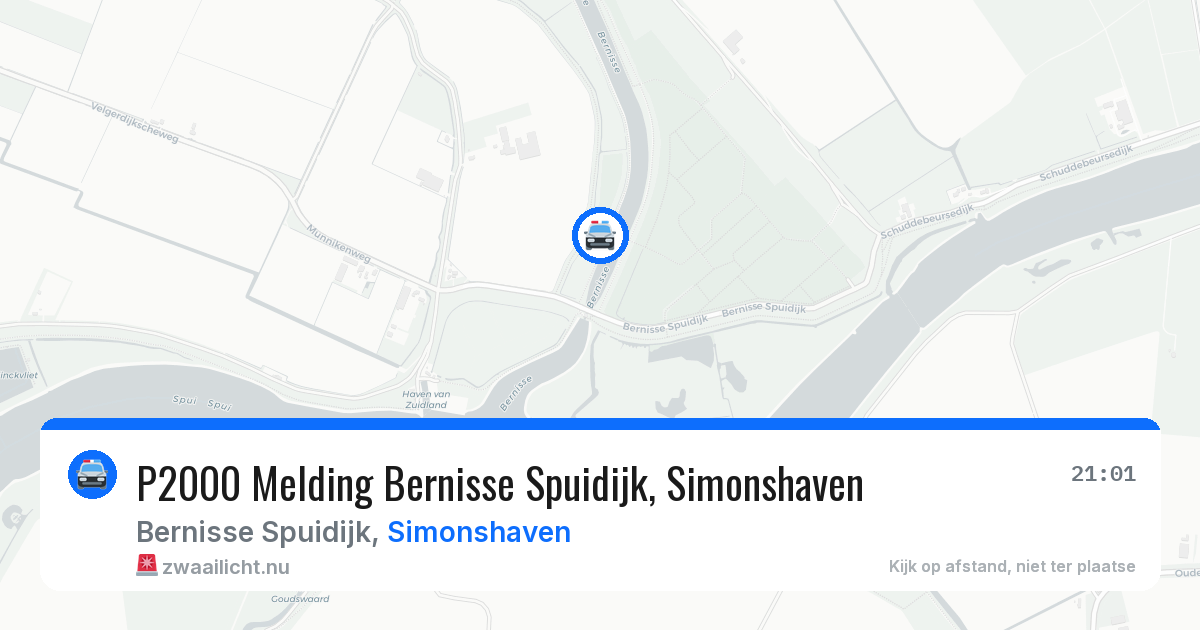 P2000 Melding Bernisse Spuidijk, Simonshaven — 21 mei 2026