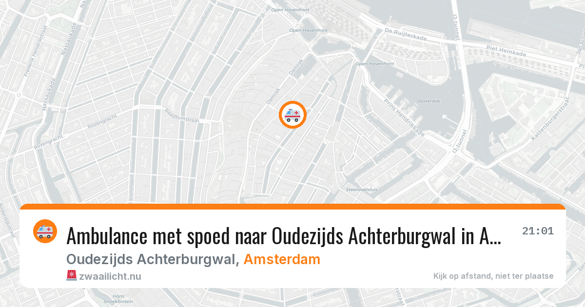 Ambulance met spoed naar Oudezijds Achterburgwal in Amsterdam — 23 mrt 2026