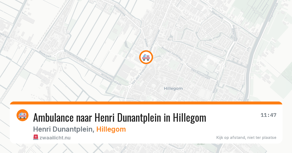 Ambulance naar Henri Dunantplein in Hillegom — 21 jul 2026