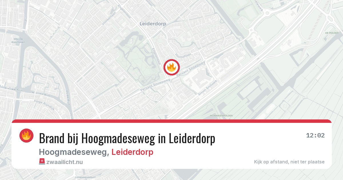 Brand bij Hoogmadeseweg in Leiderdorp — 13 jul 2026