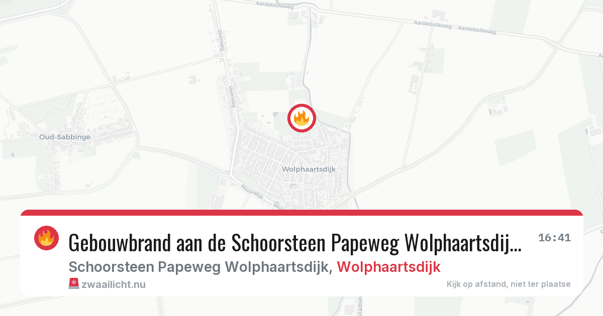 Gebouwbrand aan de Schoorsteen Papeweg Wolphaartsdijk in Wolphaartsdijk — 15 feb 2026