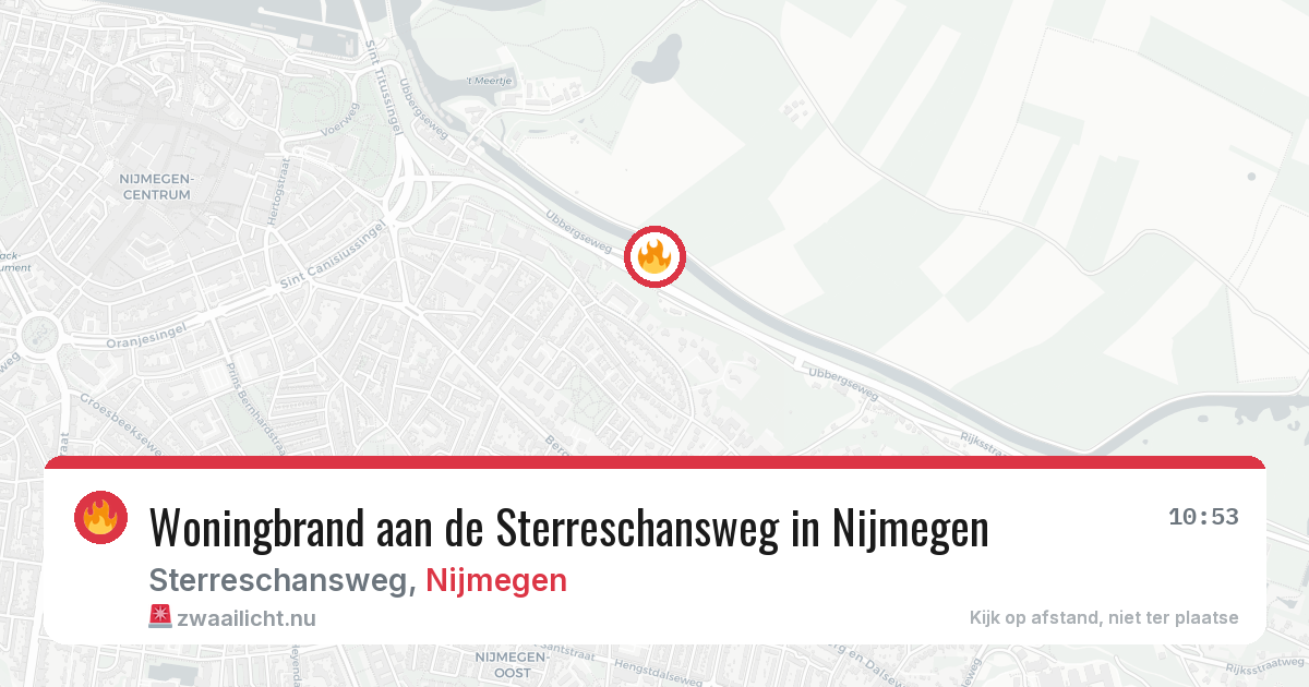 Woningbrand aan de Sterreschansweg in Nijmegen — 25 mrt 2026