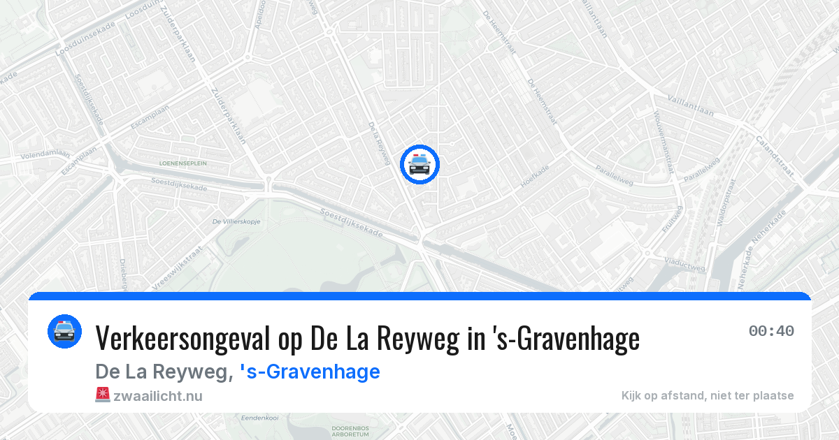 Verkeersongeval op De La Reyweg in 's-Gravenhage — 24 jul 2026