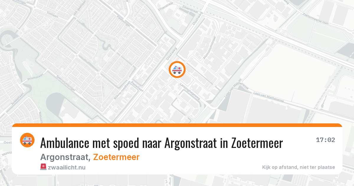 Ambulance met spoed naar Argonstraat in Zoetermeer — 26 jul 2026