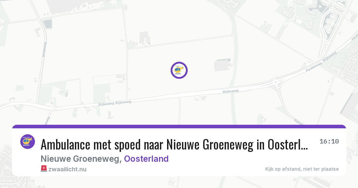 Ambulance met spoed naar Nieuwe Groeneweg in Oosterland — 15 jul 2026