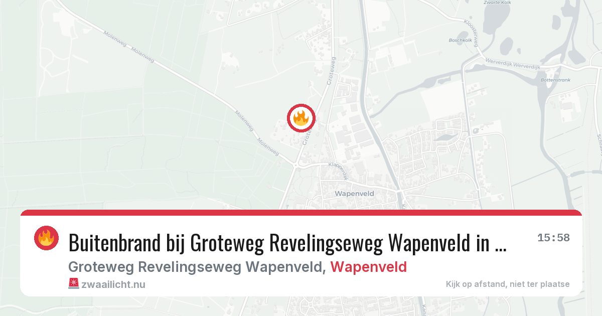 Buitenbrand bij Groteweg Revelingseweg Wapenveld in Wapenveld — 14 jul 2026