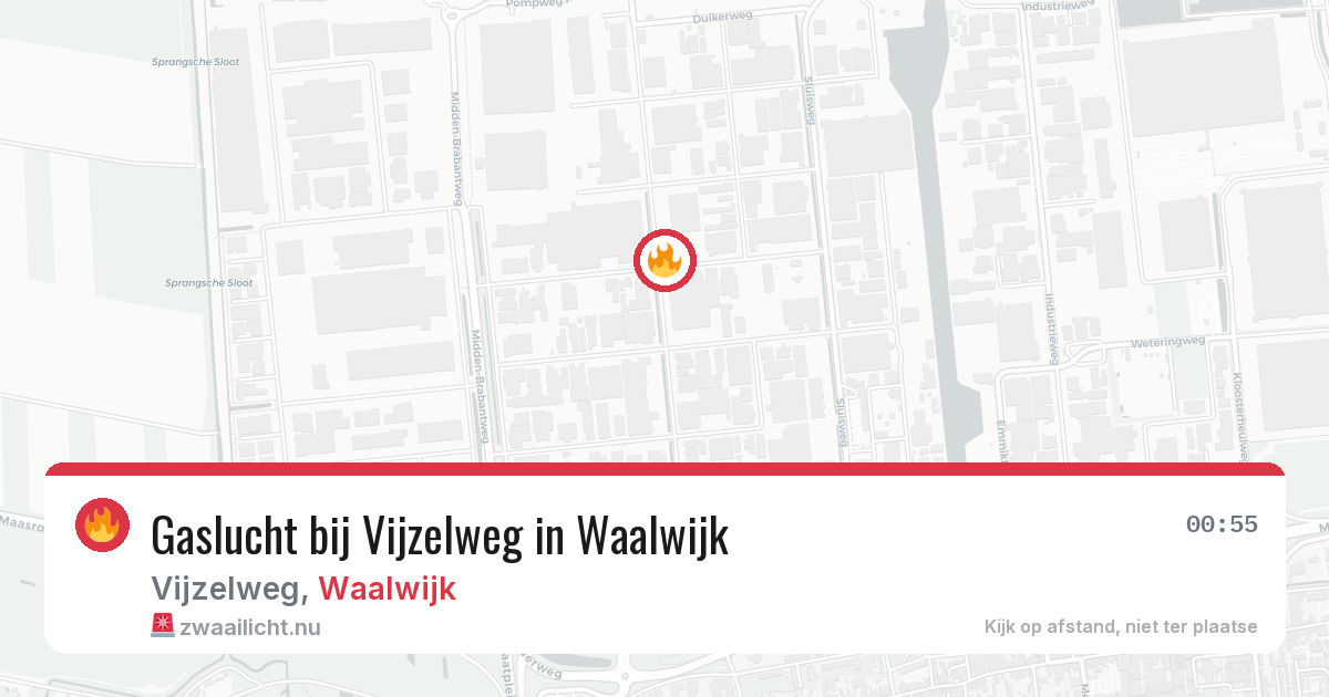 Gaslucht bij Vijzelweg in Waalwijk — 4 jun 2026