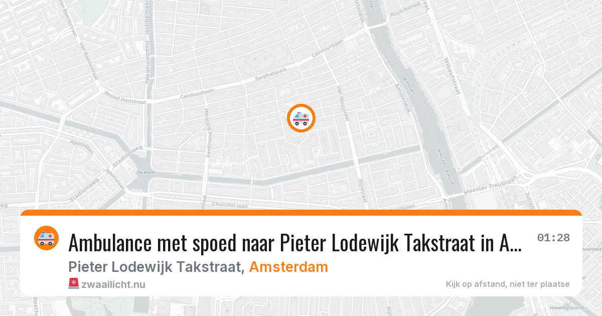 Ambulance met spoed naar Pieter Lodewijk Takstraat in Amsterdam — 1 jun 2026