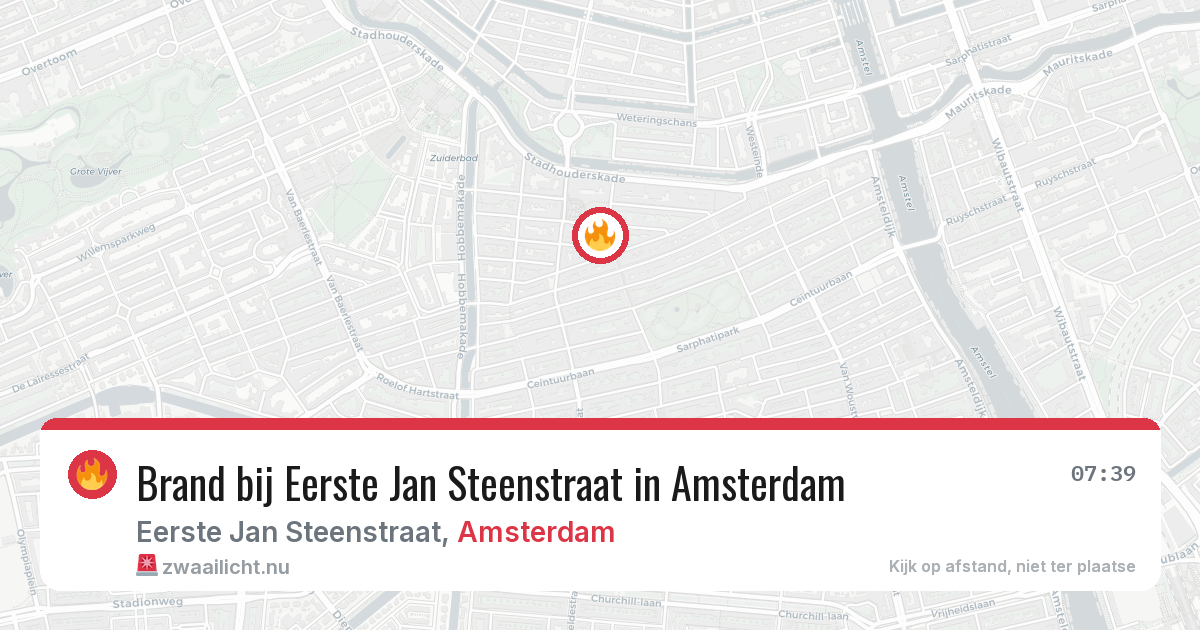 Brand bij Eerste Jan Steenstraat in Amsterdam — 2 mrt 2026