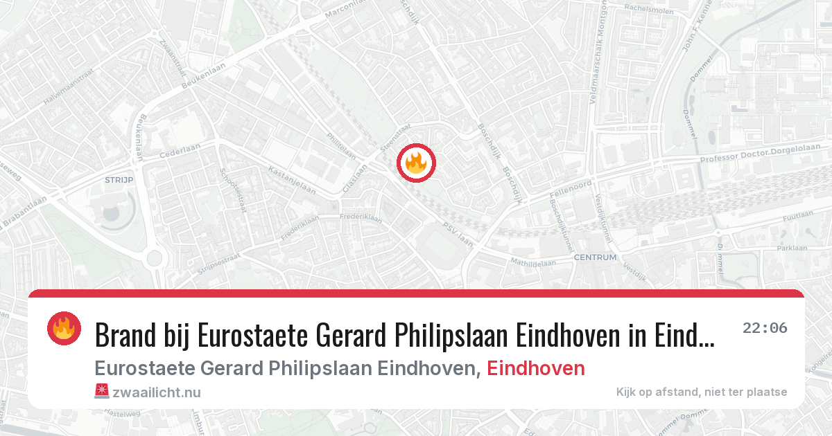 Brand bij Eurostaete Gerard Philipslaan Eindhoven in Eindhoven — 19 mei 2026