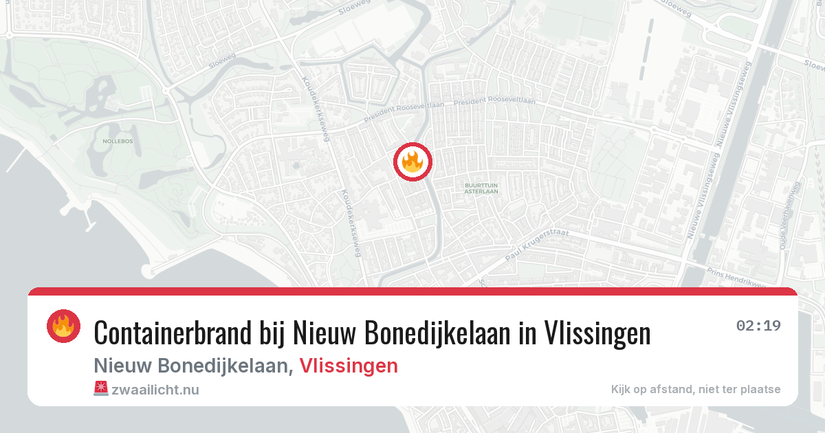 Containerbrand bij Nieuw Bonedijkelaan in Vlissingen — 11 mei 2026