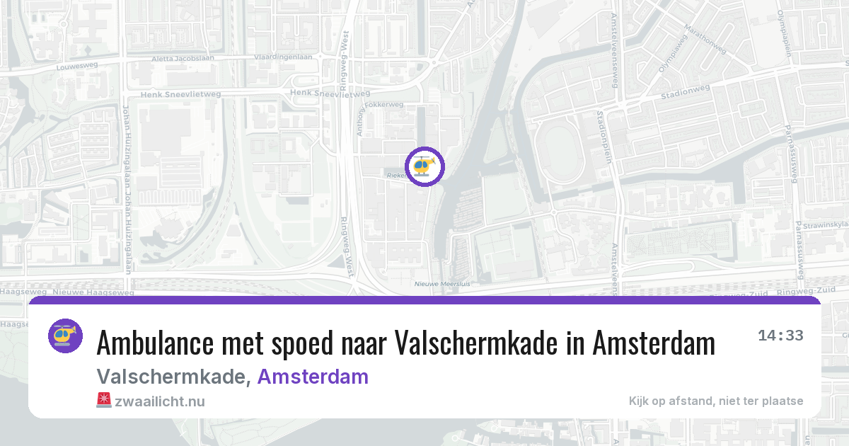 Ambulance met spoed naar Valschermkade in Amsterdam — 31 mrt 2026