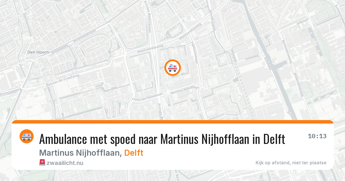 Ambulance met spoed naar Martinus Nijhofflaan in Delft — 18 mrt 2026