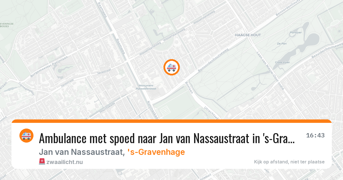 Ambulance met spoed naar Jan van Nassaustraat in 's-Gravenhage — 20 mei 2026