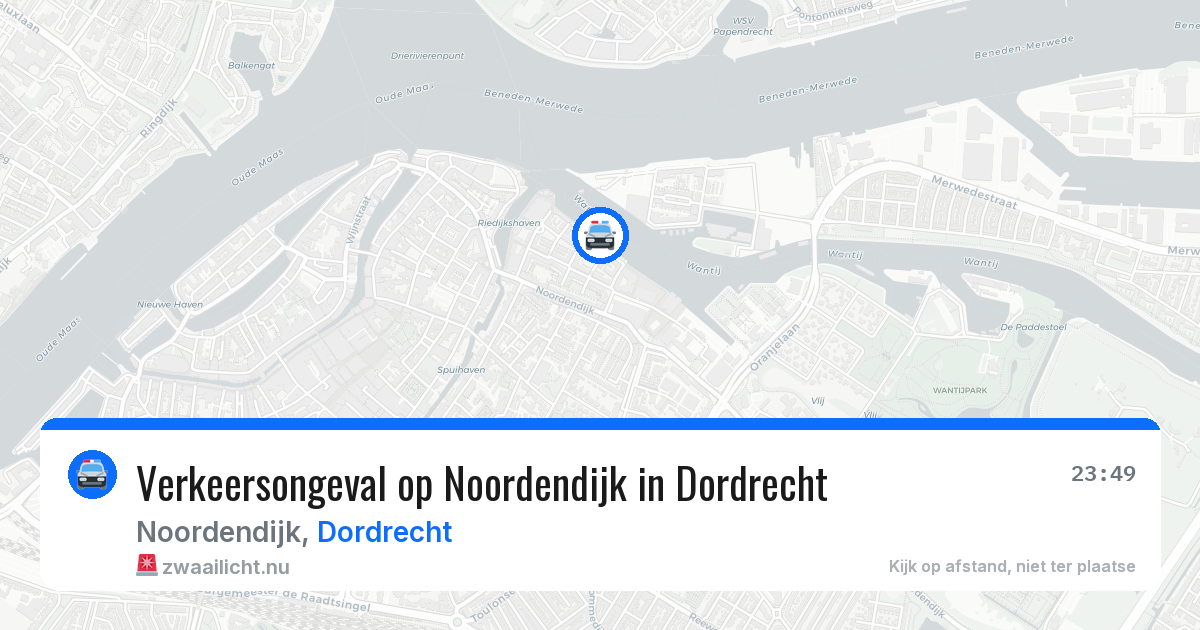 Verkeersongeval op Noordendijk in Dordrecht — 25 jul 2026