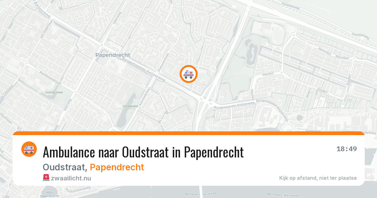 Ambulance naar Oudstraat in Papendrecht — 21 jul 2026