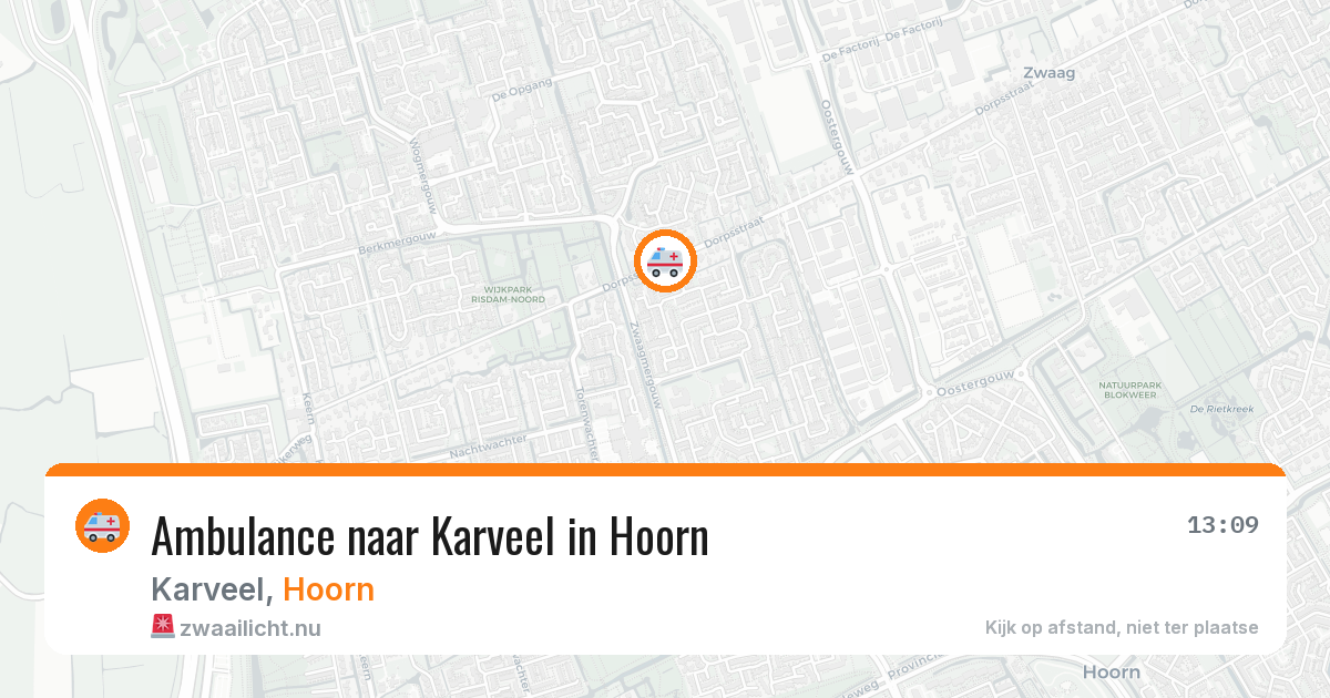 Ambulance naar Karveel in Hoorn — 30 mei 2026