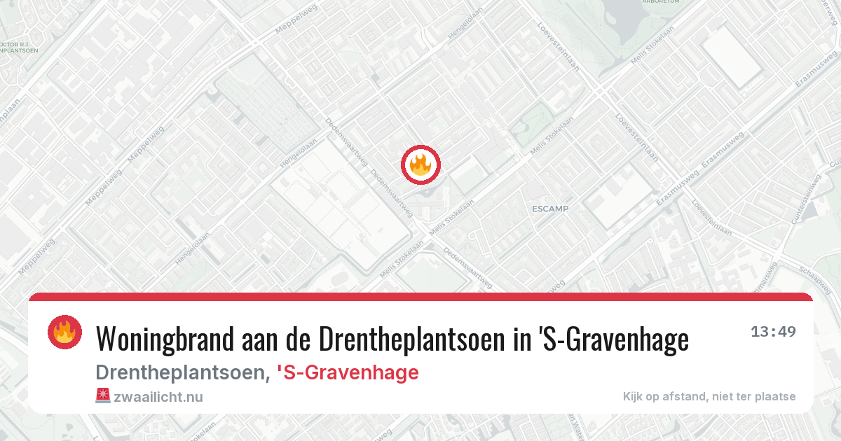 Woningbrand aan de Drentheplantsoen in 'S-Gravenhage — 17 jul 2026