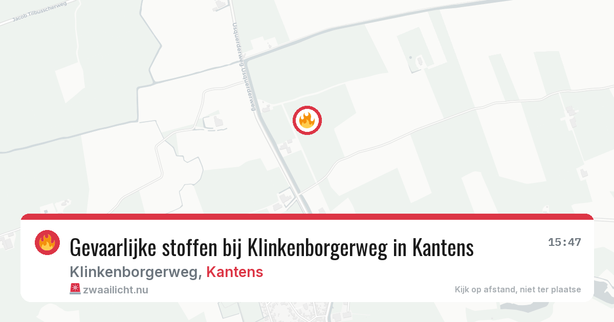Gevaarlijke stoffen bij Klinkenborgerweg in Kantens — 3 jul 2026