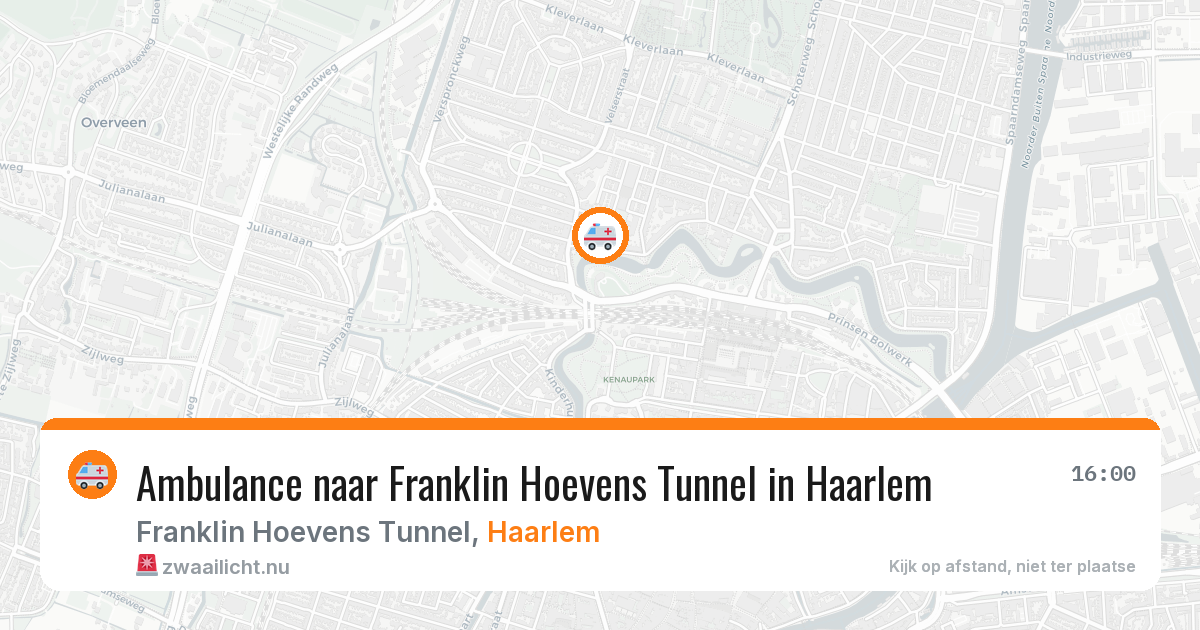 Ambulance naar Franklin Hoevens Tunnel in Haarlem — 12 jul 2026