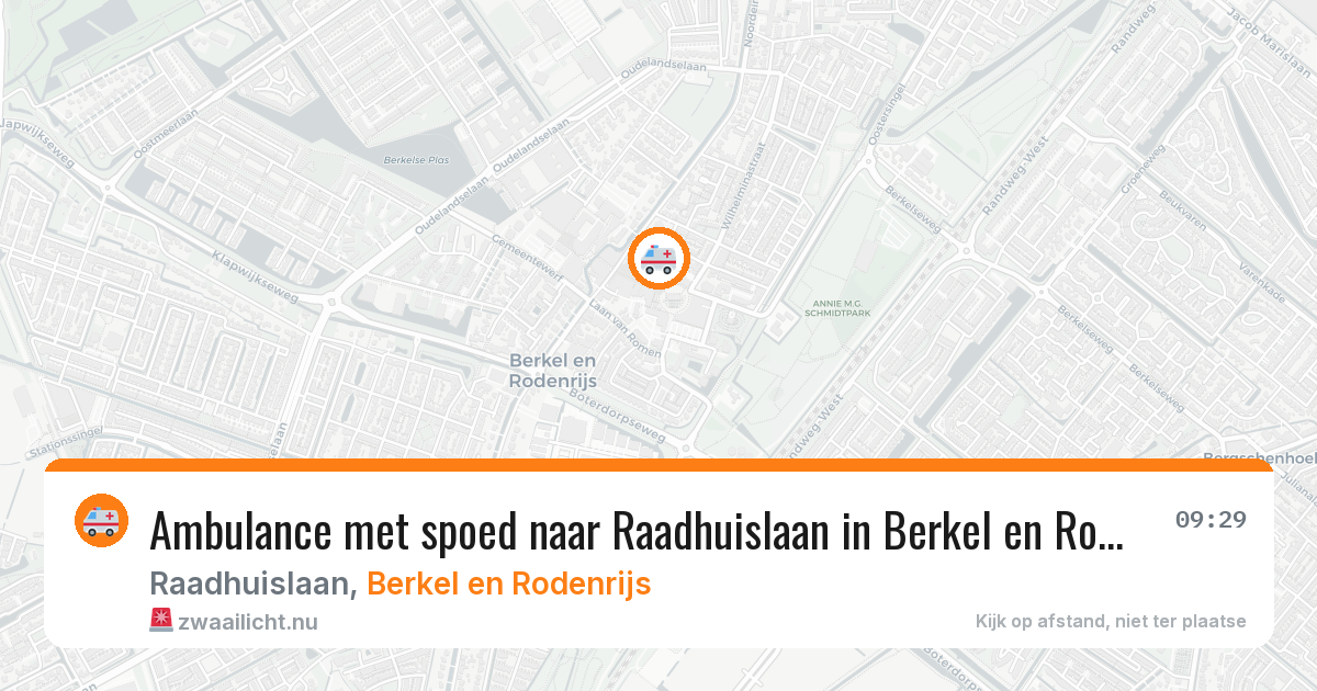 Ambulance met spoed naar Raadhuislaan in Berkel en Rodenrijs — 12 jul 2026