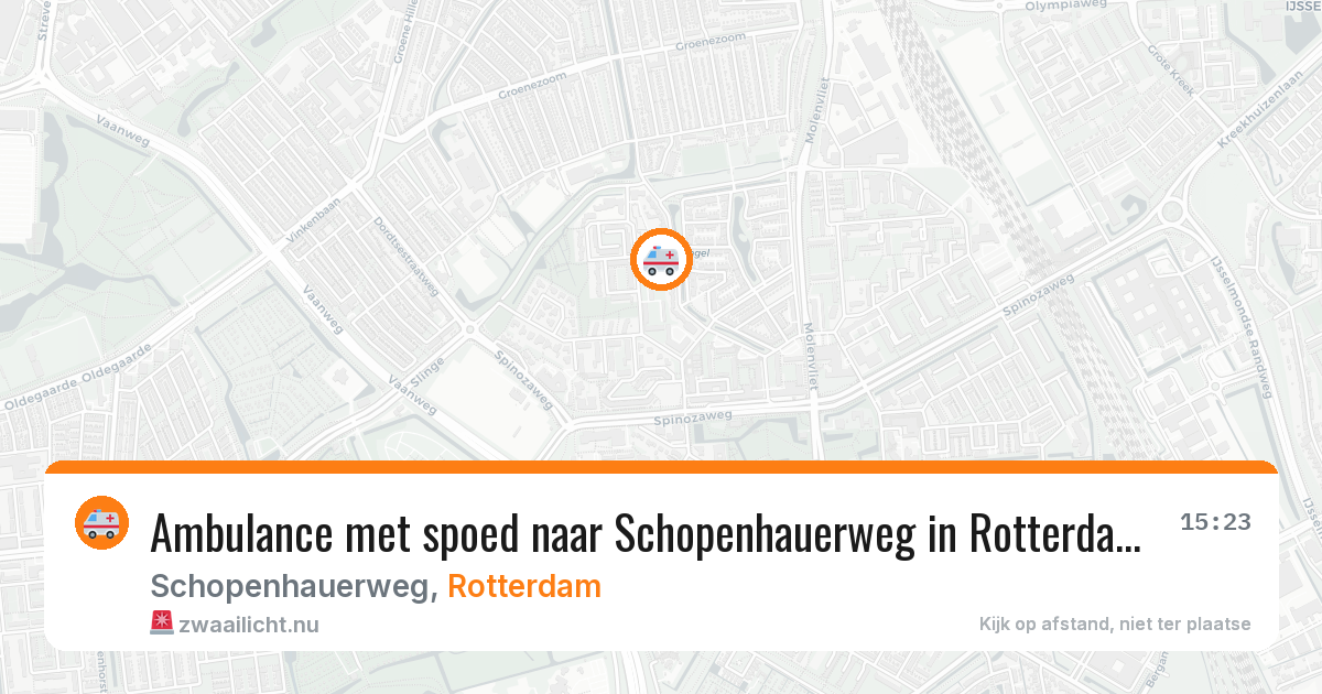 Ambulance met spoed naar Schopenhauerweg in Rotterdam — 23 mrt 2026