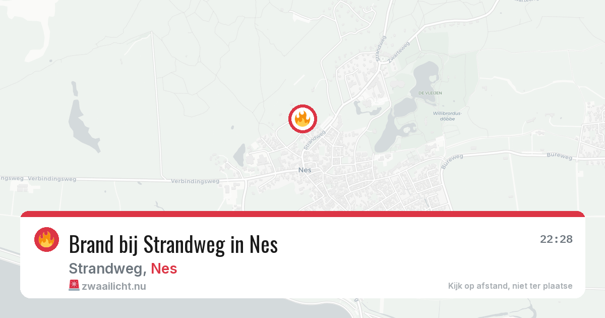 Brand bij Strandweg in Nes — 23 mei 2026