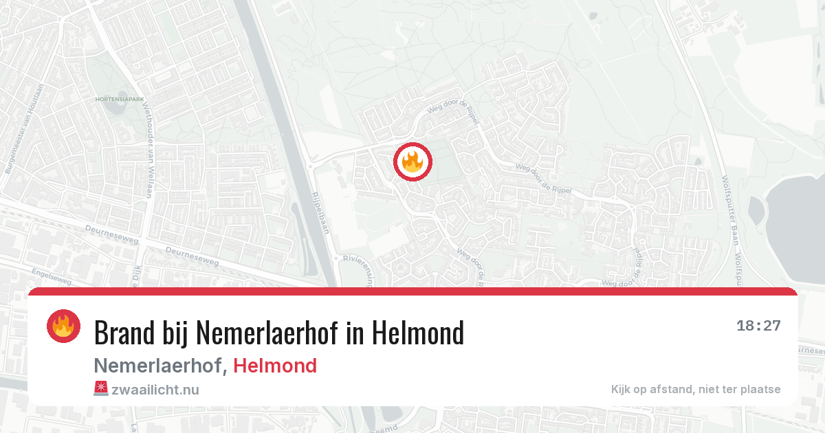 Brand bij Nemerlaerhof in Helmond — 18 mei 2026