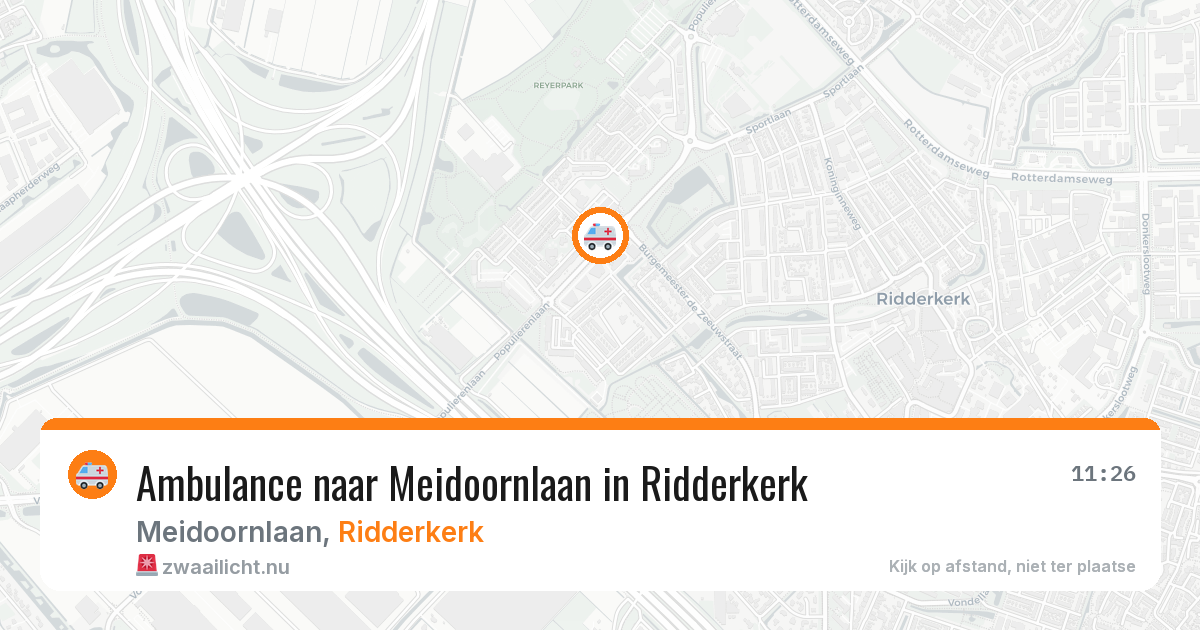 Ambulance naar Meidoornlaan in Ridderkerk — 12 jul 2026