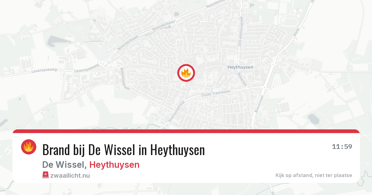 Brand bij De Wissel in Heythuysen — 17 jul 2026
