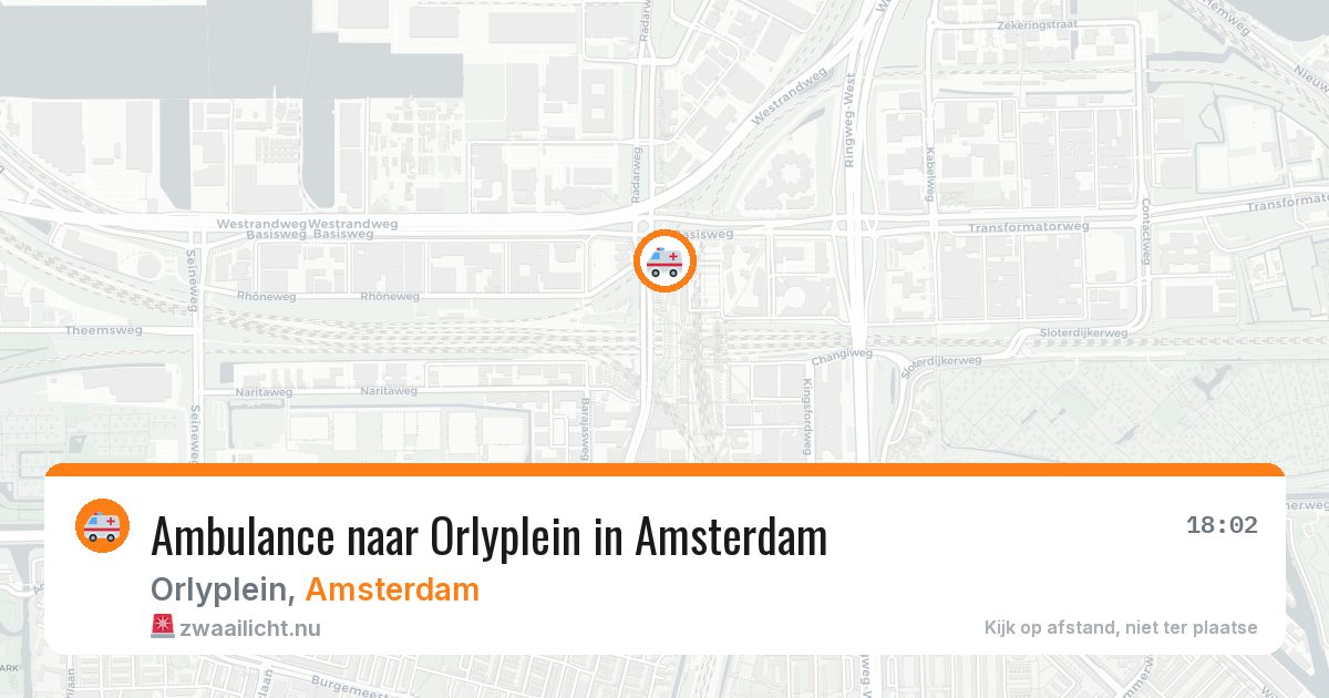 Ambulance naar Orlyplein in Amsterdam — 18 jul 2026