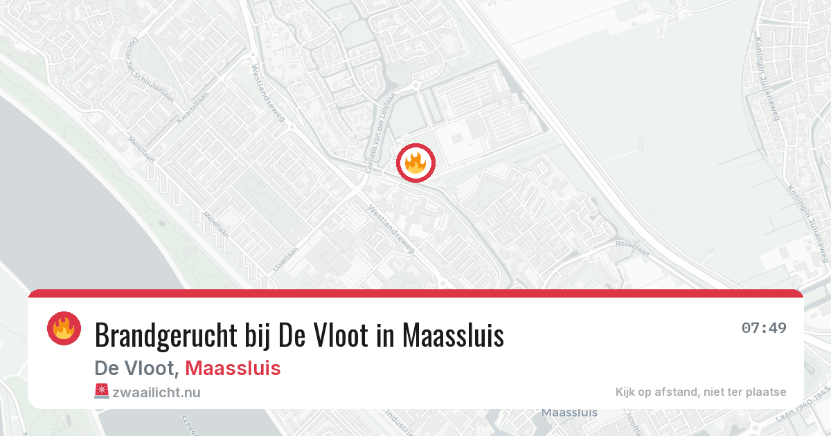 Brandgerucht bij De Vloot in Maassluis — 6 jun 2026