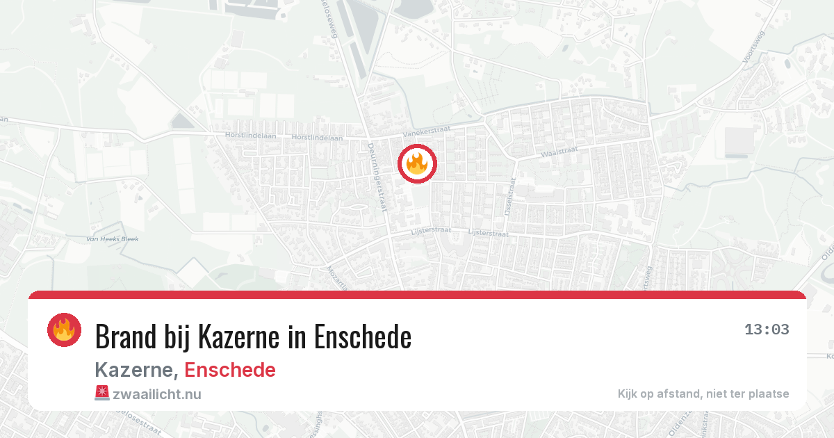 Brand bij Kazerne in Enschede — 4 jun 2026