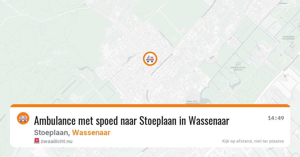 Ambulance met spoed naar Stoeplaan in Wassenaar — 14 mrt 2026