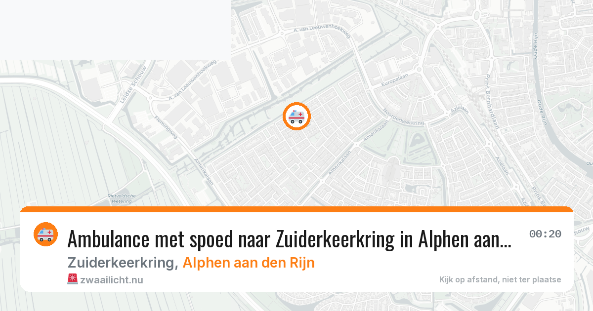 Ambulance met spoed naar Zuiderkeerkring in Alphen aan den Rijn — 9 jul 2026
