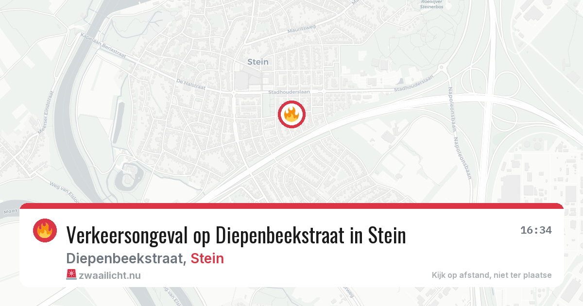 Verkeersongeval op Diepenbeekstraat in Stein — 26 jul 2026