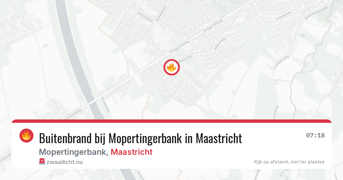 Buitenbrand bij Mopertingerbank in Maastricht — 21 jul 2026