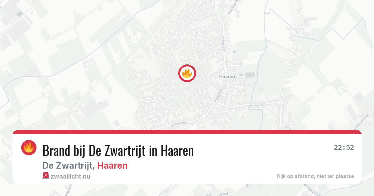 Brand bij De Zwartrijt in Haaren — 13 mrt 2026