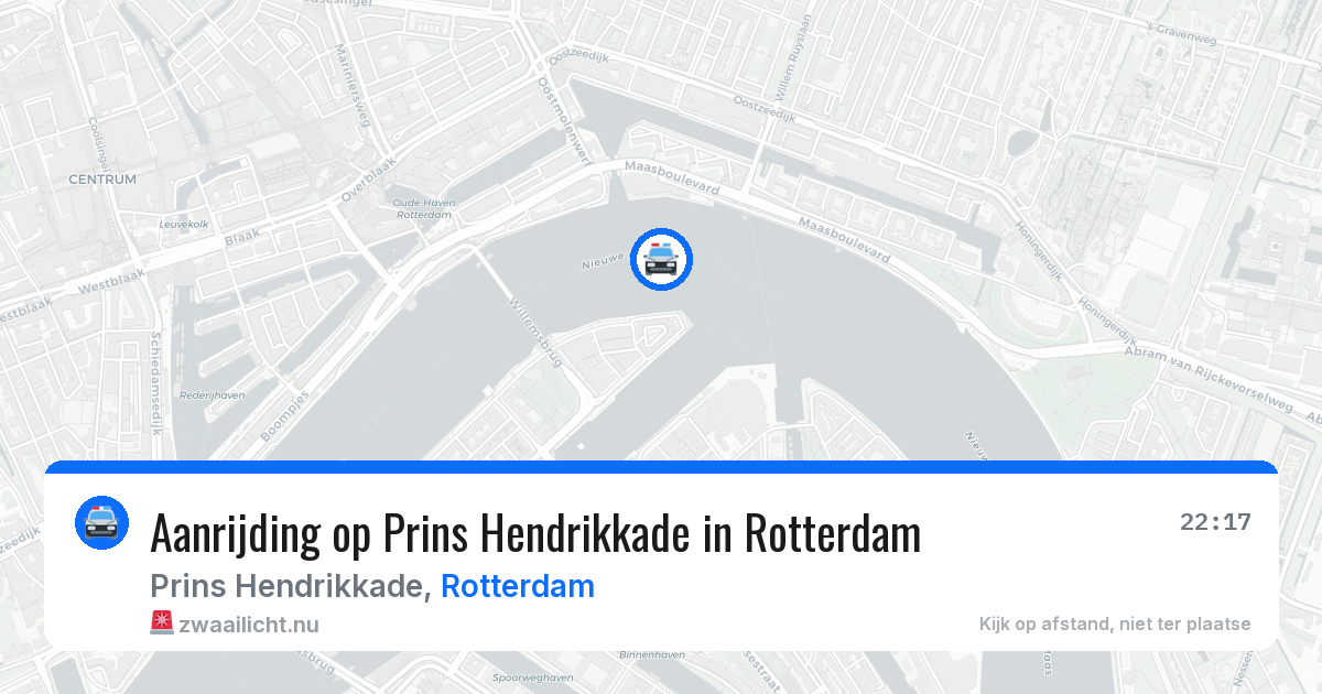 Aanrijding op Prins Hendrikkade in Rotterdam — 22 jul 2026