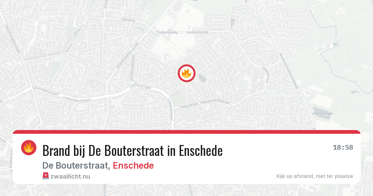 Brand bij De Bouterstraat in Enschede — 23 jul 2026