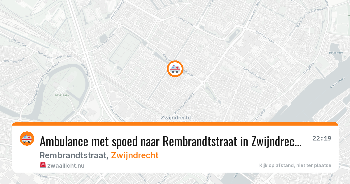 Ambulance met spoed naar Rembrandtstraat in Zwijndrecht — 11 jul 2026